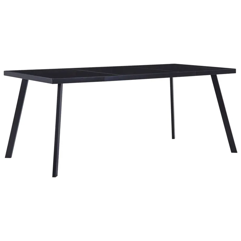 masa de bucatarie, negru, 160 x 80 x 75 cm, sticla securizata
