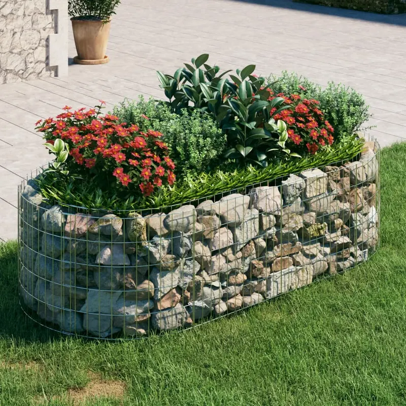 strat inaltat gabion, 200x100x50 cm, fier galvanizat
