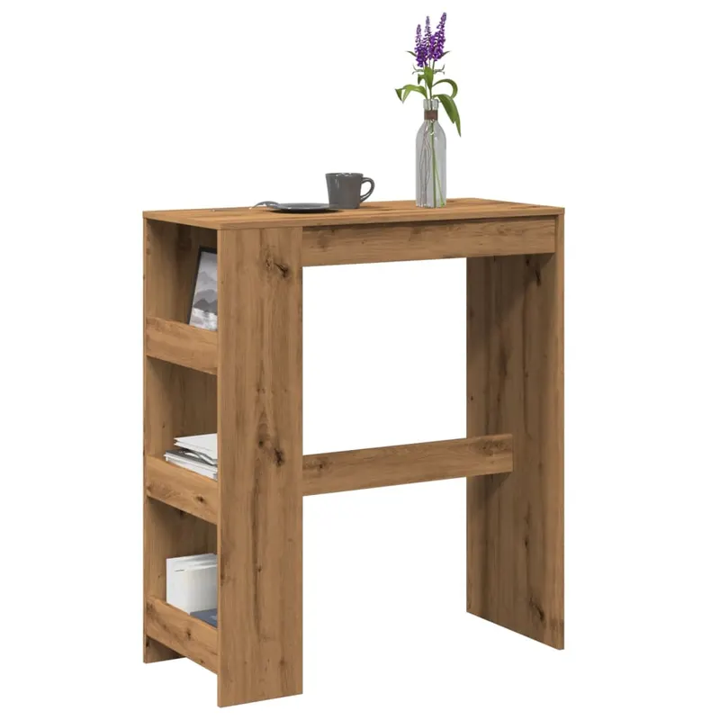 masa bar cu rafturi, stejar artizanal, 90x40x103,5 cm, lemn