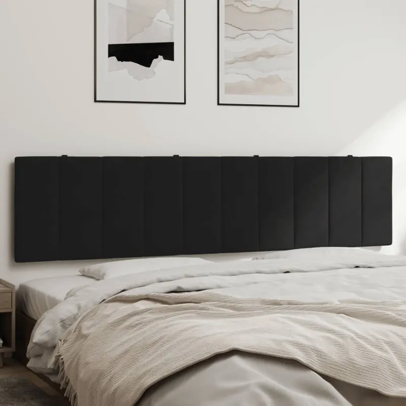 perna tablie de pat, negru, 200 cm, catifea