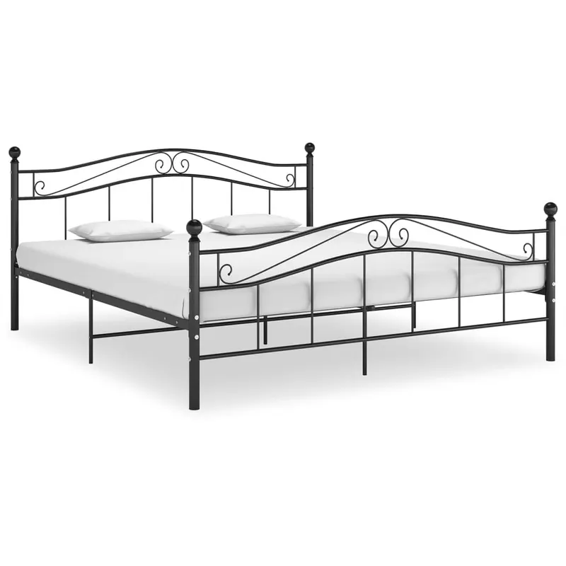 cadru de pat, negru, 160x200 cm, metal