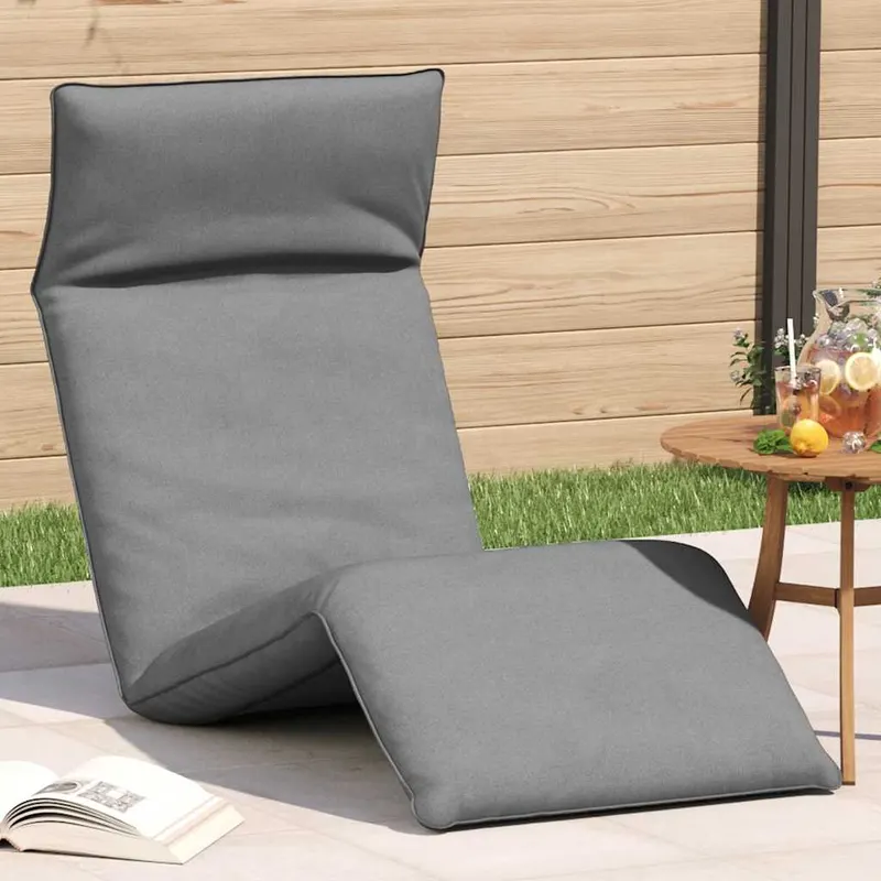 sezlong pliabil gri 175x54x8,5 cm tesatura oxford