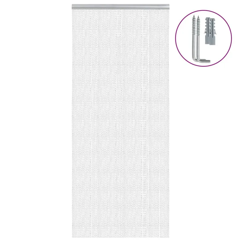 paravan de usa cu lant, 90x200 cm, aluminiu