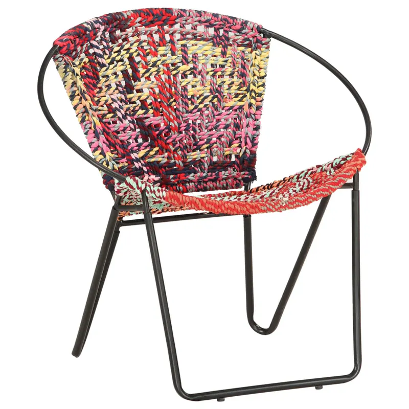 scaun rotund chindi, multicolor, material textil