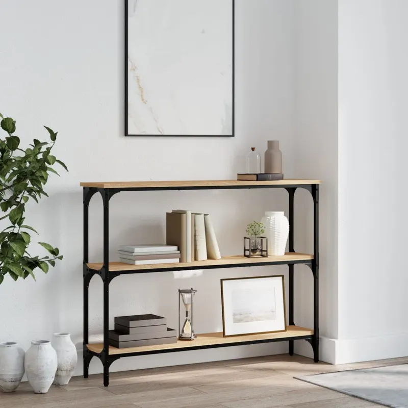 masuta consola, stejar sonoma, 100x22,5x75 cm, lemn prelucrat