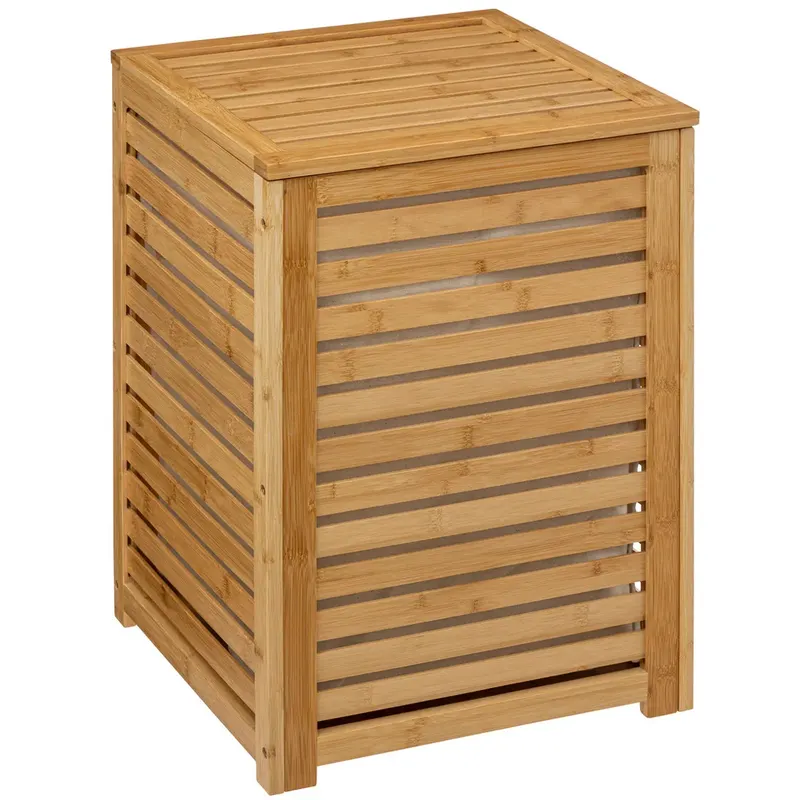 Cos rufe 5Five Sicela din lemn MDF, capacitate 65 litri, 40x40x58 cm, natur