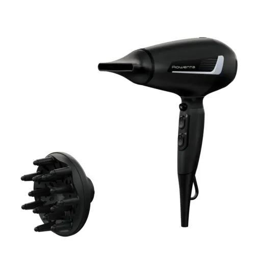 Uscator de par Rowenta PRO EXPERT CV8820F0, 2100 W, invelis Tourmaline, concentrator 6 mm, jet aer rece, 3 trepte temperatura, negru
