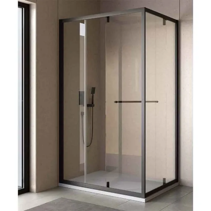 Cabina dus cu usa glisant-rotativ 120 x 90, negru mat, Kolpasan, Stellar Uni