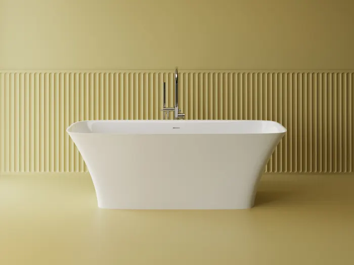 Cada freestanding dreptunghiulara, compozit alb lucios, 174.5x75.3x60 cm, Harmony