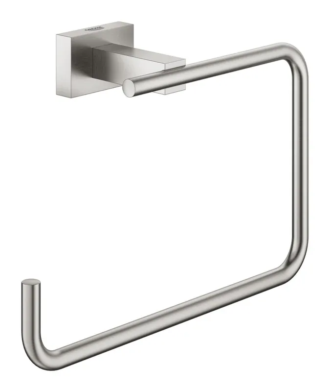 Inel prosop Grohe 40510DC1, Essentials Cube, pe perete, 200 mm, metal, mat, otel satinat
