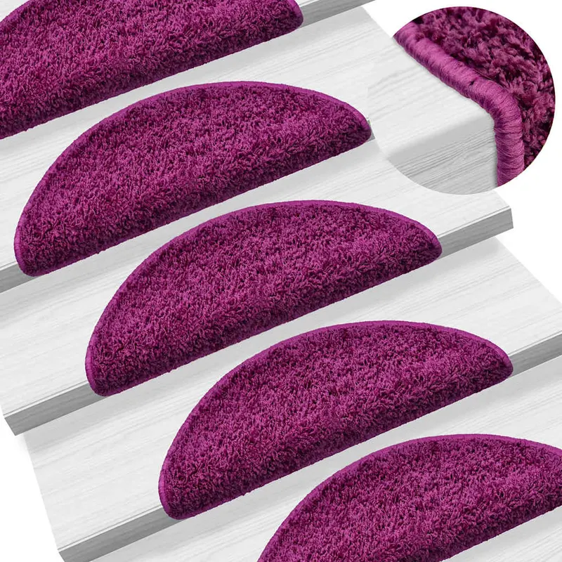 covorase scari, 15 buc., 56x17x3 cm, violet, semirotunde