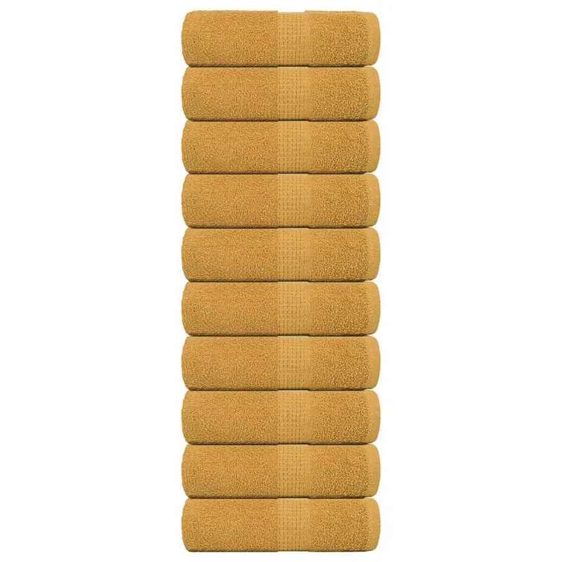Prosoape de baie, frogn, 10 buc., aurii, 30x30 cm, 360 g/m2