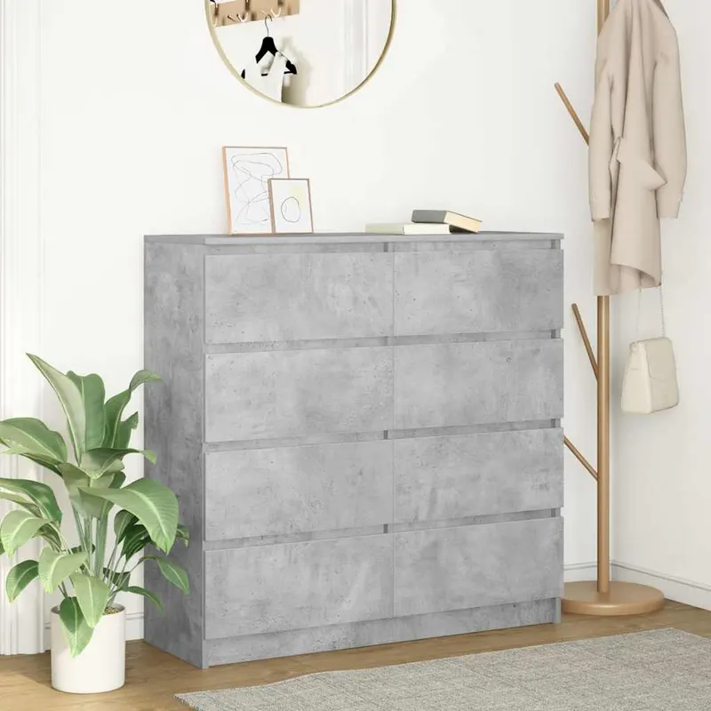 bufeta gri beton 100x35x99 cm lemn prelucrat