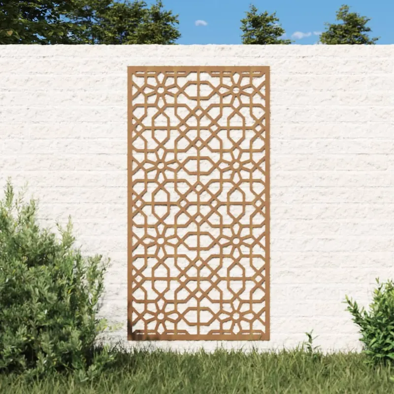 decor perete de gradina 105x55 cm design maur otel corten
