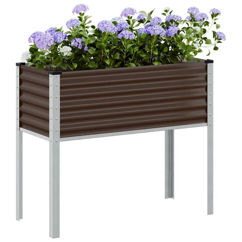 jardiniera de gradina, maro, 100x41x90 cm, otel