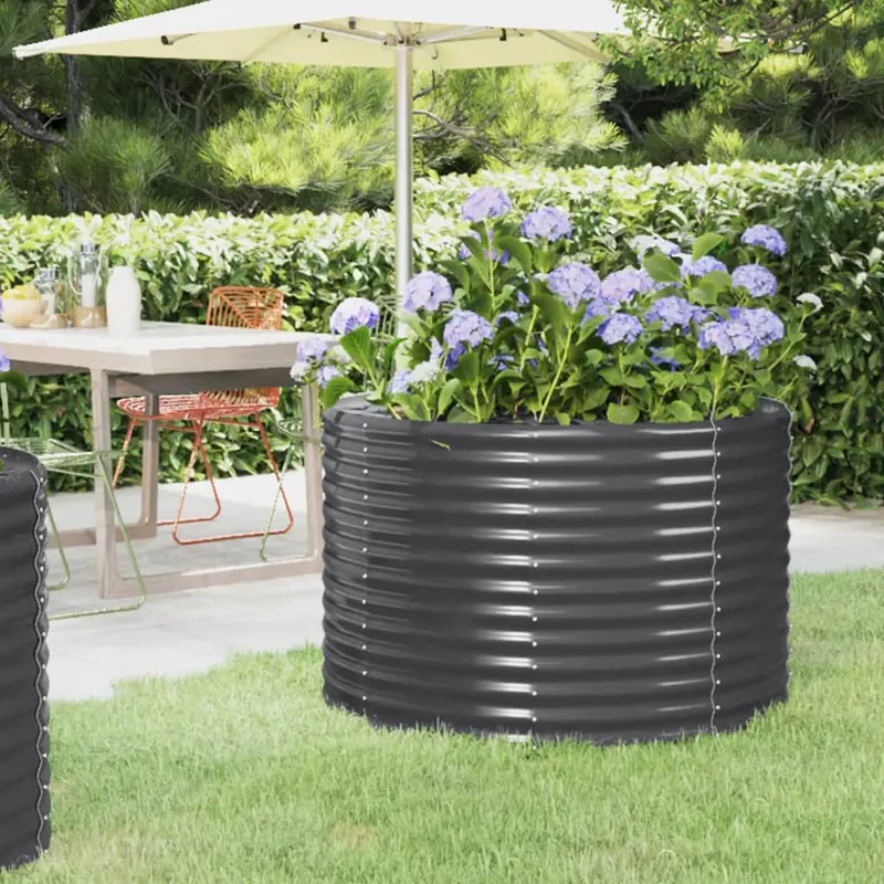 jardiniera, antracit, 100x100x68 cm, otel vopsit electrostatic