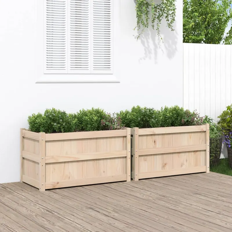 jardiniere de gradina, 2 buc., lemn masiv de pin