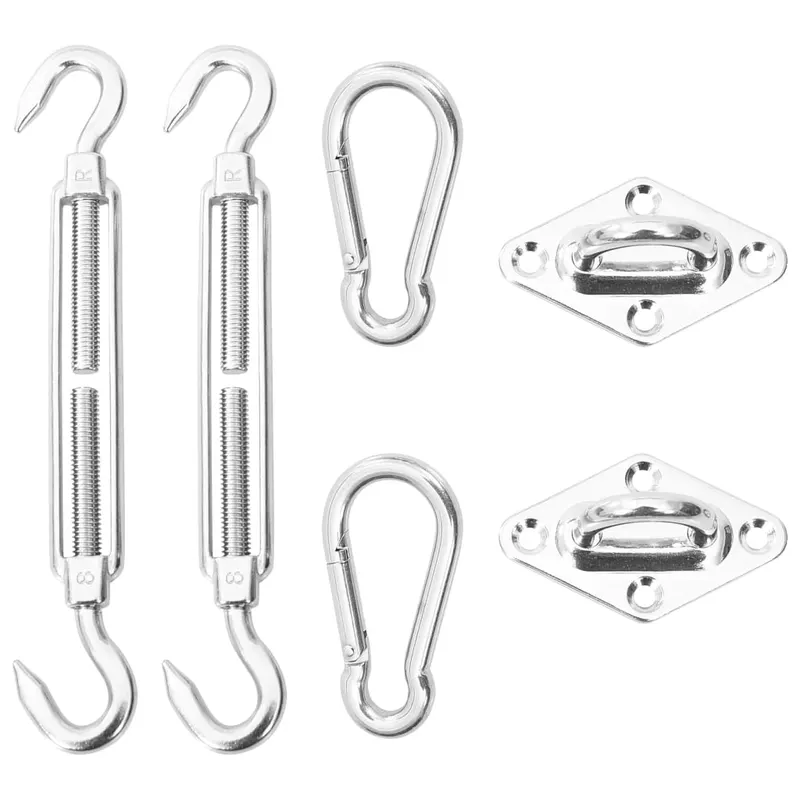 kit accesorii de montaj parasolar, 6 piese, otel inoxidabil
