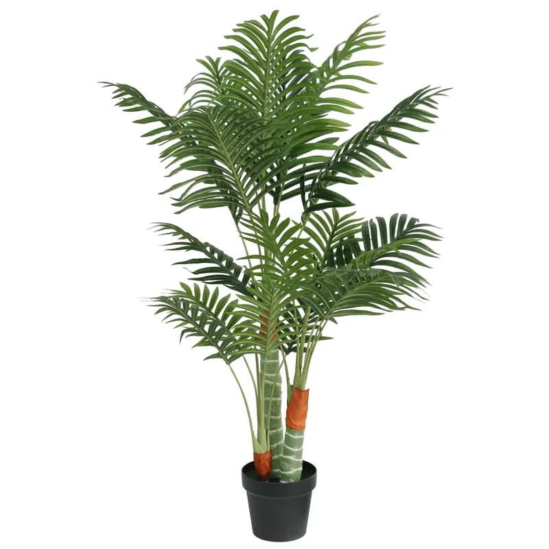 palmier artificial cu 3 trunchiuri, verde, 120 cm, pp