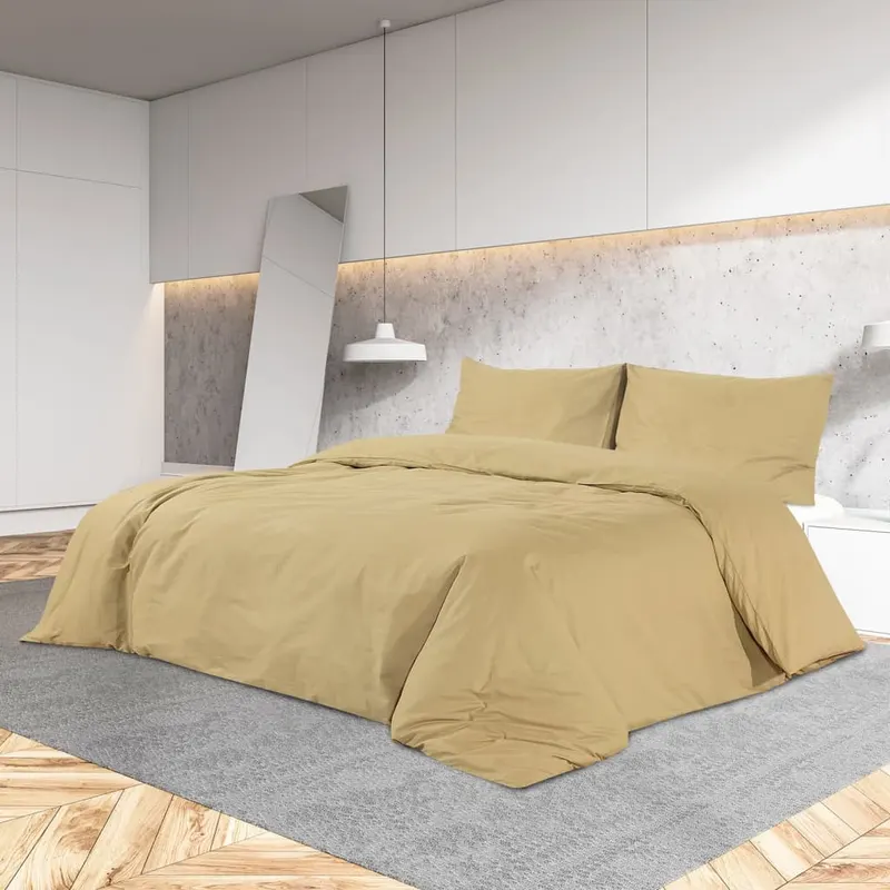set cu husa de pilota, gri taupe, 135x200 cm, microfibra