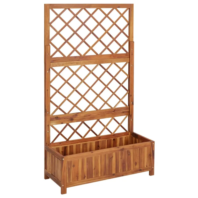 strat inaltat cu spalier, 85x38x150 cm, lemn masiv de acacia