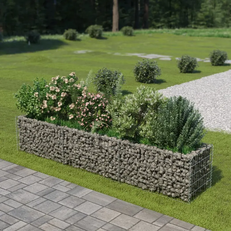 strat inaltat gabion, 270 x 50 x 50 cm, otel galvanizat