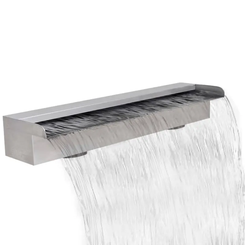 Fantana de piscina dreptunghiulara cu cascada 60 cm otel inoxidabil