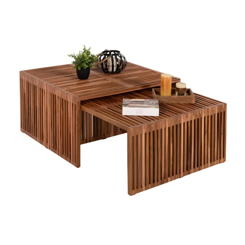Set 2 masute de cafea MAEVA WOOD 86x79x46/80x40 CM