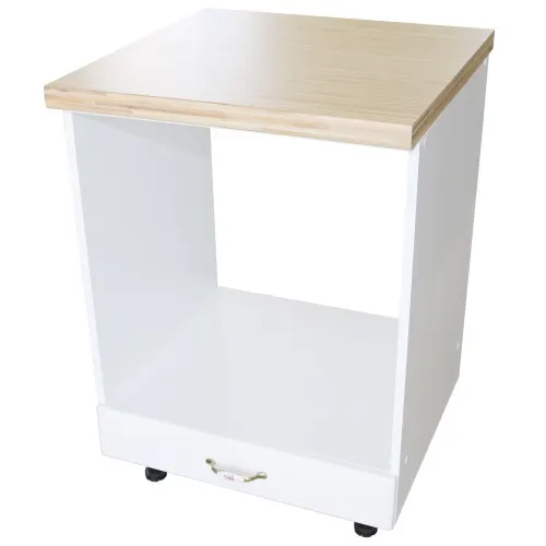 Corp pentru cuptor incorporabil cu sertar Zebra, Alb/MDF Alb mat, cu blat artar, 60 x 85 x 60 cm