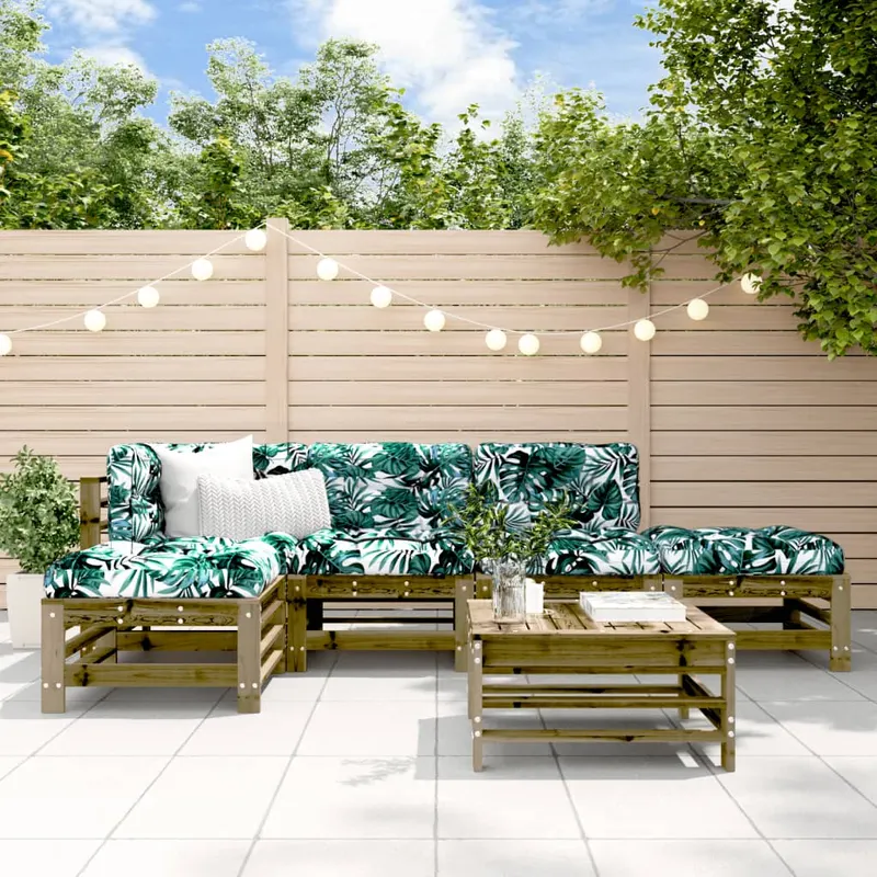 set mobilier relaxare de gradina, 6 piese, lemn de pin tratat