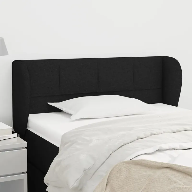tablie de pat cu aripioare negru 93x23x78/88 cm textil