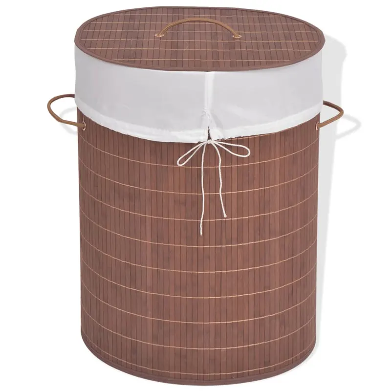 cos de rufe din bambus, oval, maro
