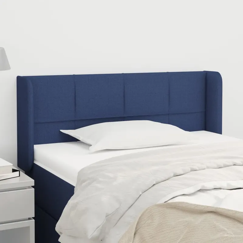 tablie de pat cu aripioare albastru 103x16x78/88 cm textil