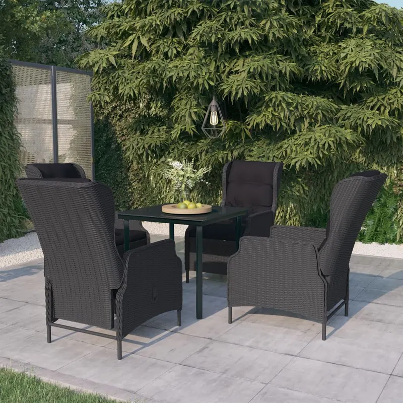 set mobilier pentru gradina, 5 piese, gri inchis