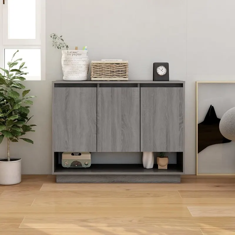 servanta, stejar sonoma gri, 97x31x75 cm, pal