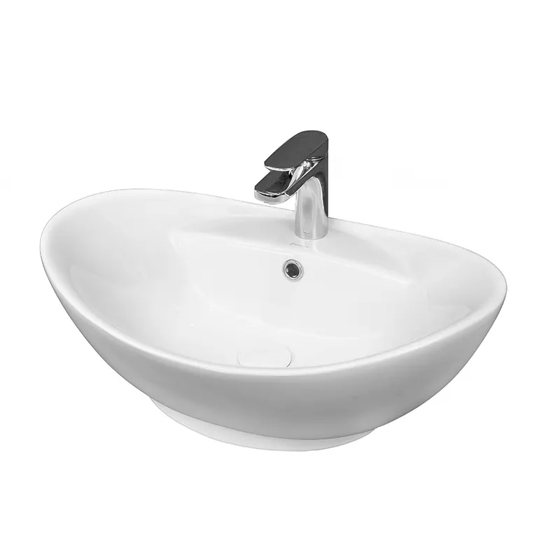Lavoar pe blat Fluminia Loira New, 39 cm, oval, garantie 2 ani, alb