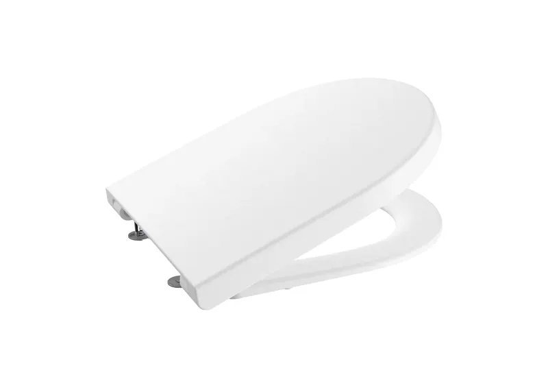 Capac WC Roca A801D10001, 449 mm, 357 mm, 1 functii speciale, suprafata antiaderent, oval, duroplast, Alb