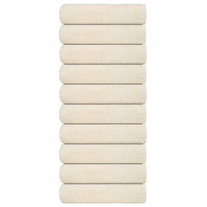 Prosoape de baie, frogn, 10 buc., crem, 100x150 cm, 360 g/m2