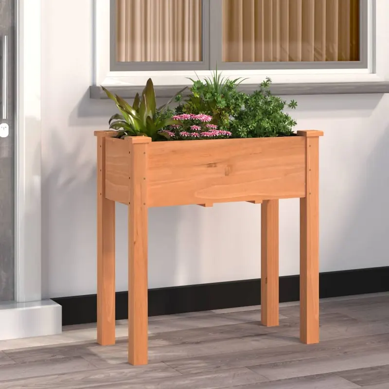 jardiniera cu captuseala, maro, 71x37x76 cm, lemn masiv de brad