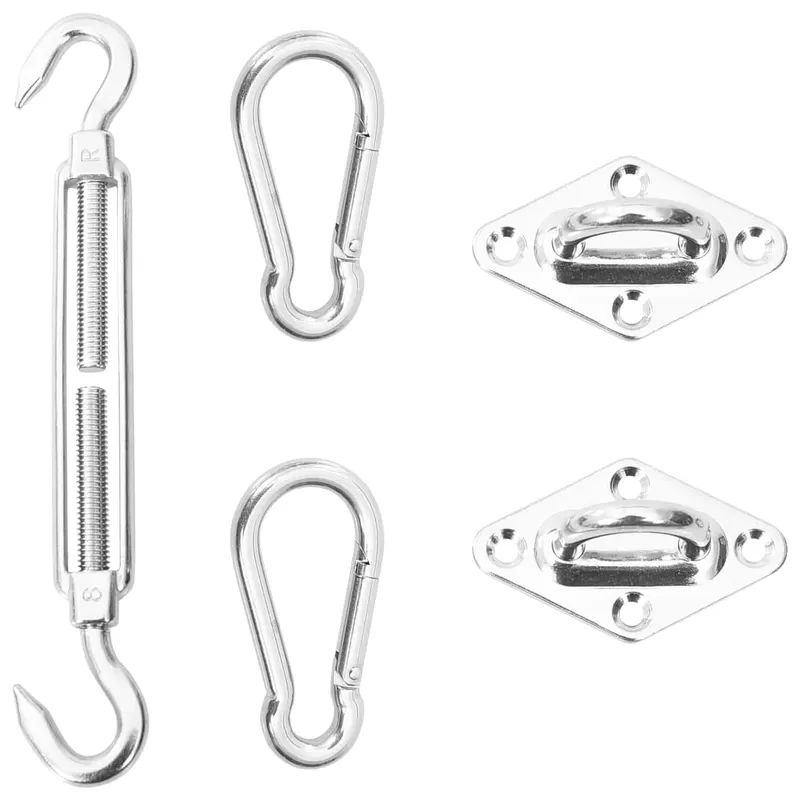 kit accesorii de montaj parasolar, 5 piese, otel inoxidabil
