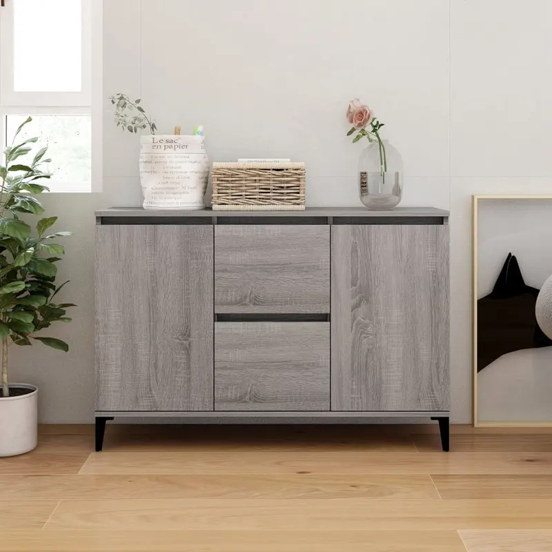 servanta, gri sonoma, 104x35x70 cm, lemn prelucrat