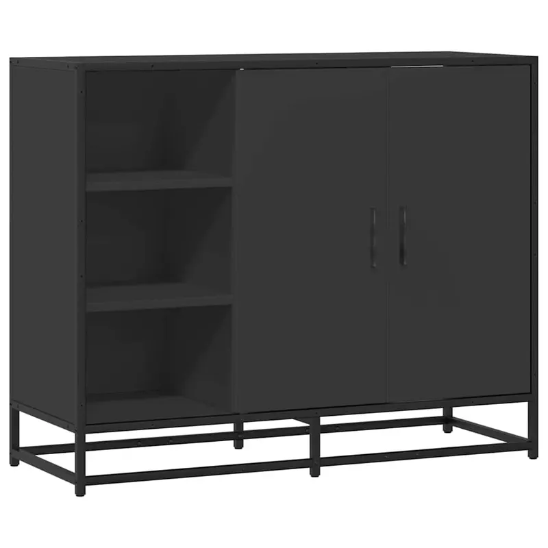 servanta, negru, 92x35x76 cm, lemn prelucrat