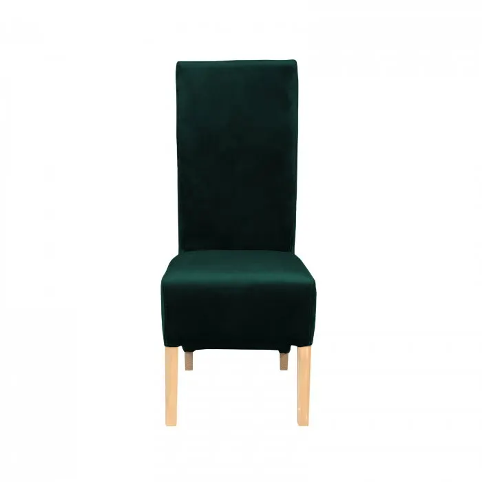 Scaun living VANESSA, picioare lemn natur, stofa verde smarald, 47x60x110 cm