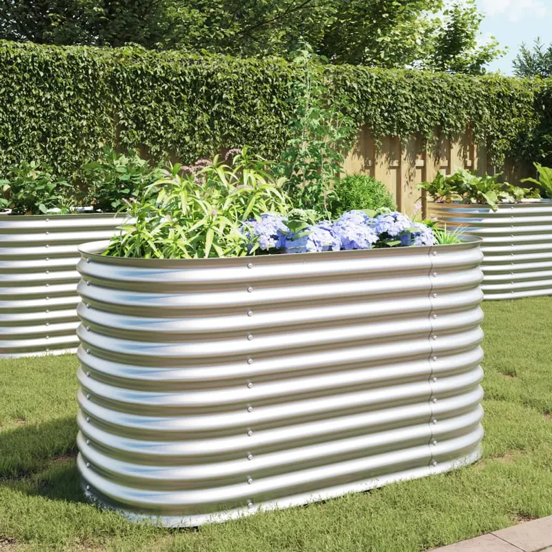 strat inaltat de gradina, argintiu 160x80x81cm otel galvanizat