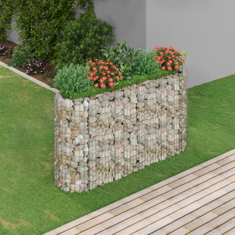 strat inaltat gabion, 190x50x100 cm, fier galvanizat