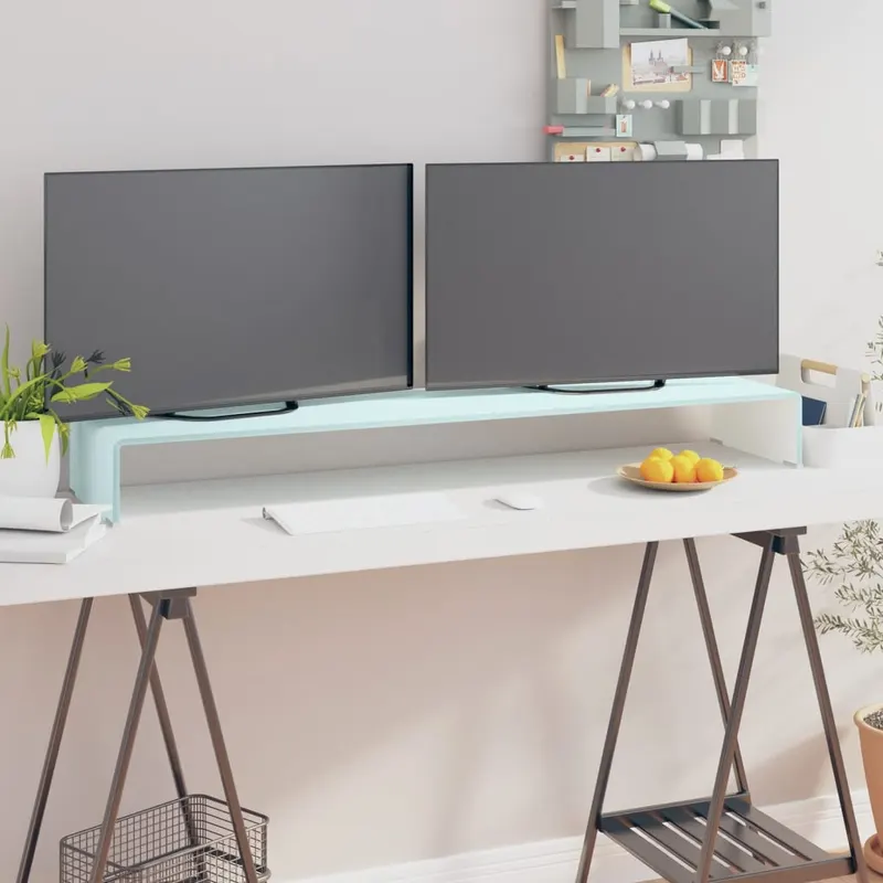 stativ tv/suport monitor, sticla, verde, 120 x 30 x 13 cm