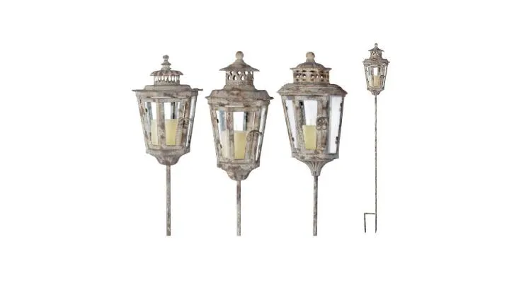 Lampa metalica antichizata pe bara de metal