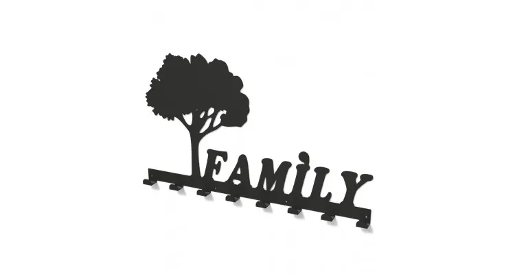 Cuier metalic COPACUL FAMILIEI -model 3017 Negru