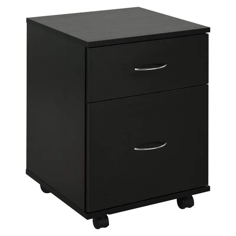 HOMCOM Comodă Mobilă pentru Birou, Design Modern pe Roți, din Lemn, 41x39x58cm, Negru
