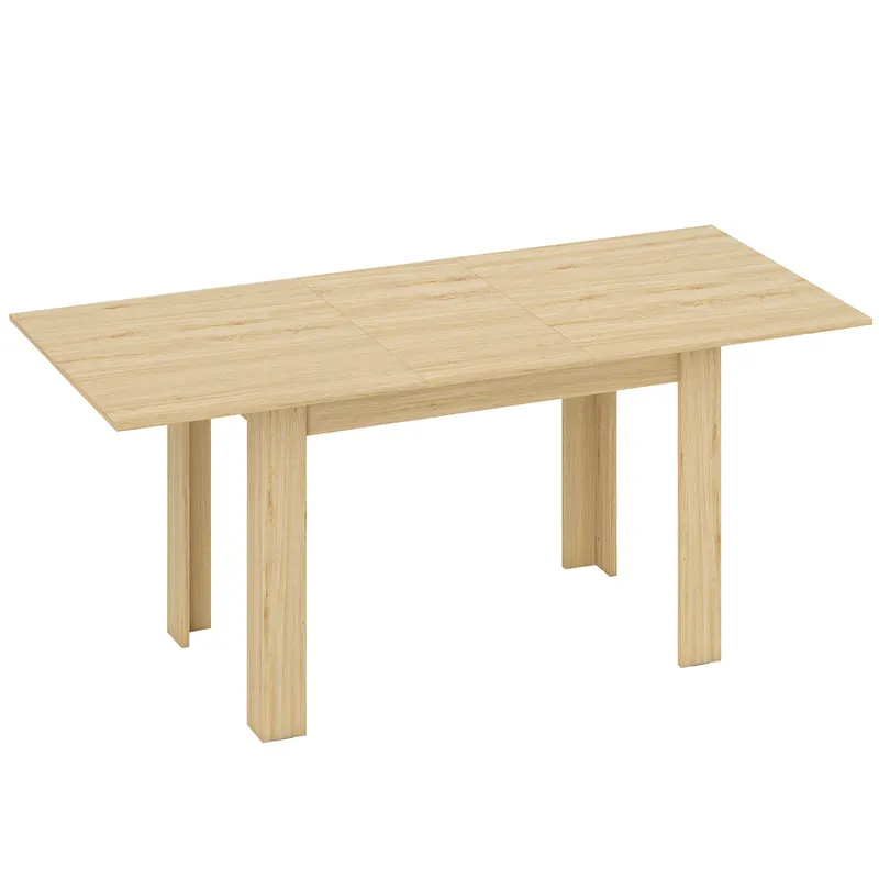 HOMCOM Masa extensibilă, 140-180 cm, finisaj lemn natural, pentru 6-8 persoane